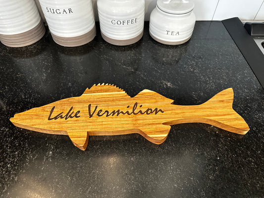 Lake Vermilion Walleye Outline Board - Ambrosia Maple