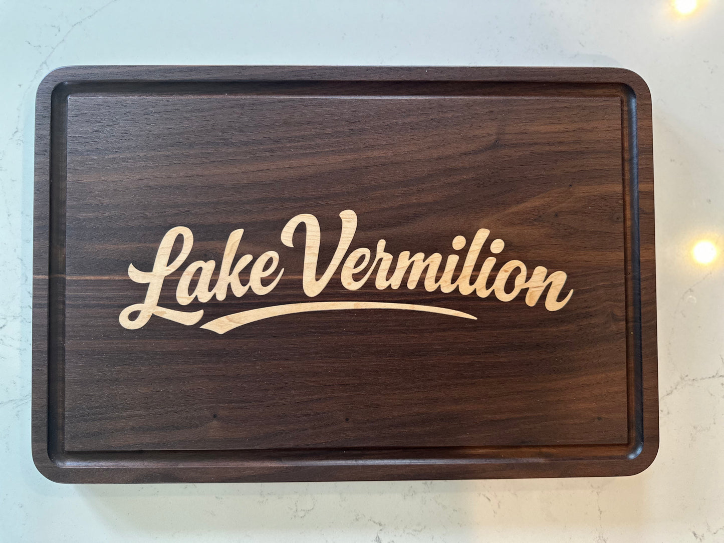 Lake Vermilion Logo Board - Walnut