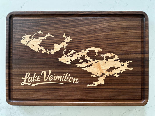 Lake Vermilion Map Board - Walnut