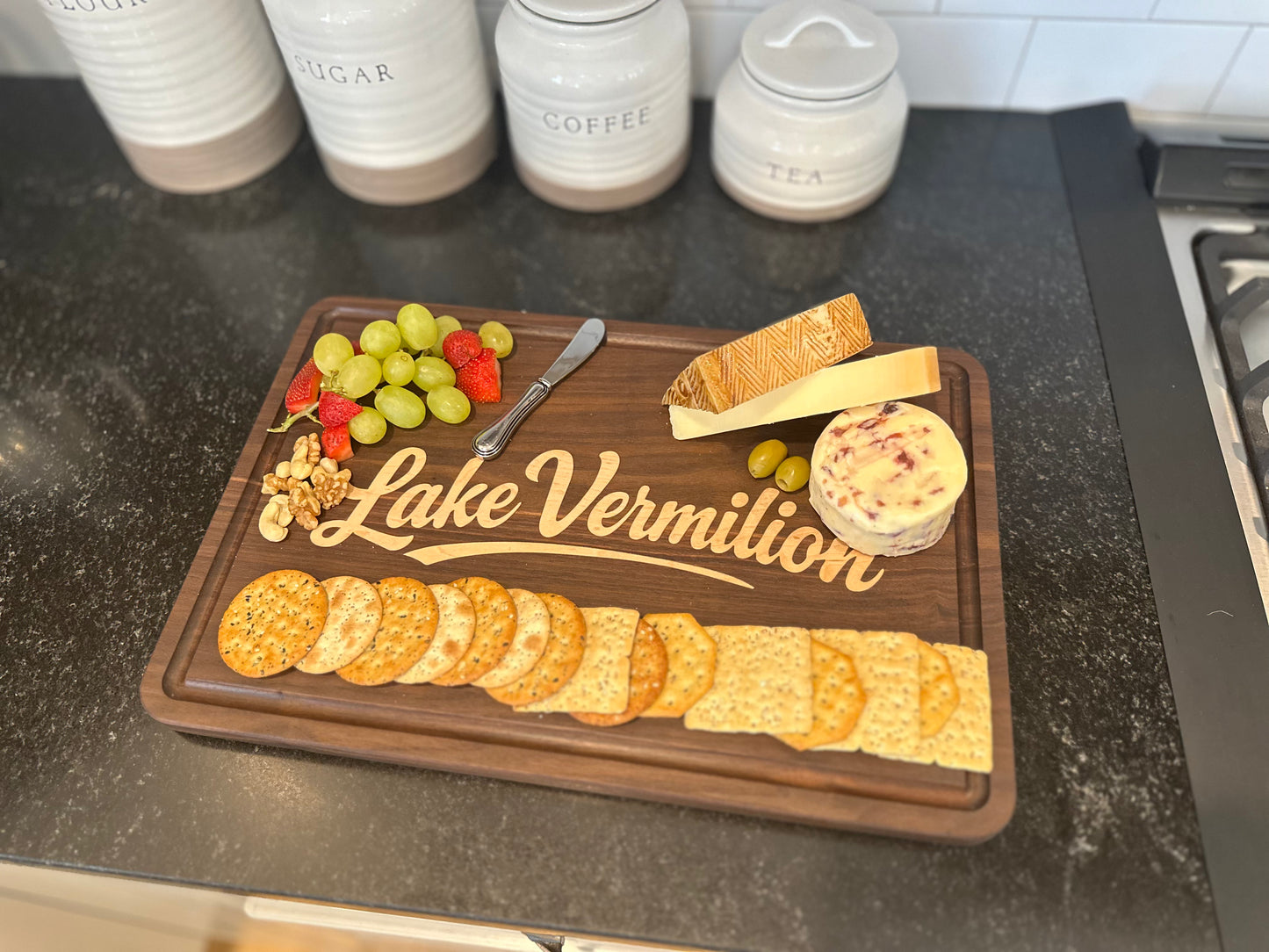 Lake Vermilion Logo Board - Walnut